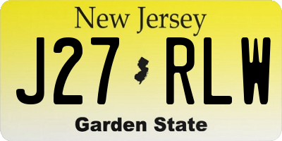 NJ license plate J27RLW