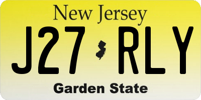 NJ license plate J27RLY