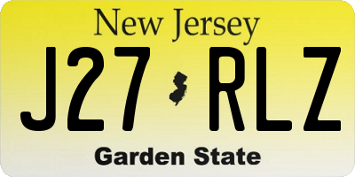 NJ license plate J27RLZ