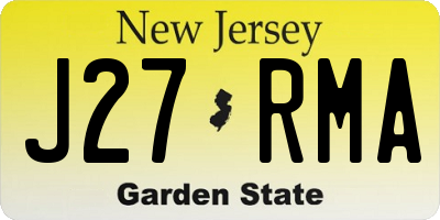 NJ license plate J27RMA