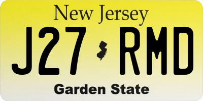 NJ license plate J27RMD