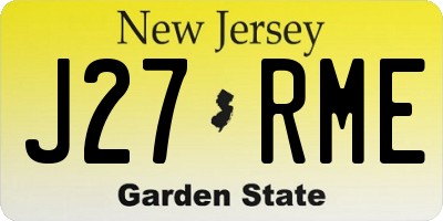 NJ license plate J27RME