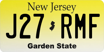 NJ license plate J27RMF
