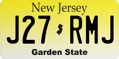 NJ license plate J27RMJ
