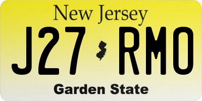 NJ license plate J27RMO