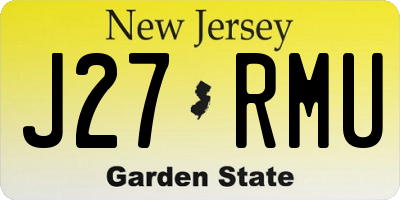 NJ license plate J27RMU