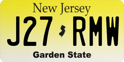 NJ license plate J27RMW