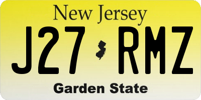 NJ license plate J27RMZ