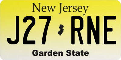 NJ license plate J27RNE