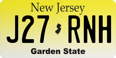 NJ license plate J27RNH