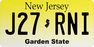 NJ license plate J27RNI