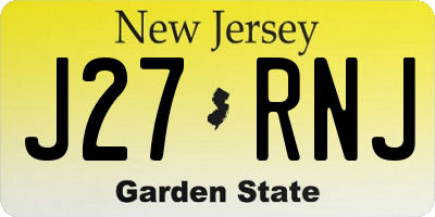 NJ license plate J27RNJ