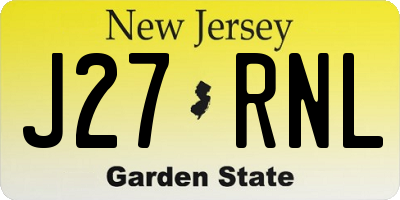 NJ license plate J27RNL