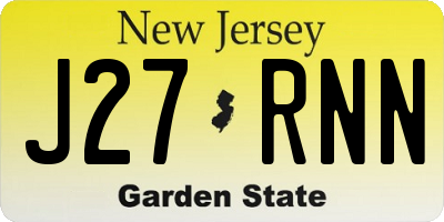 NJ license plate J27RNN