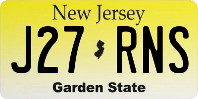 NJ license plate J27RNS