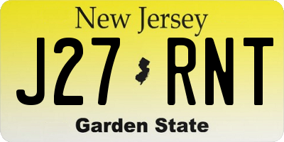 NJ license plate J27RNT