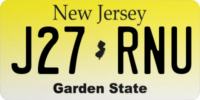 NJ license plate J27RNU
