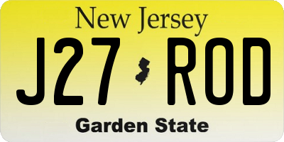NJ license plate J27ROD