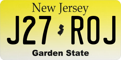 NJ license plate J27ROJ
