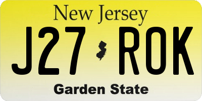 NJ license plate J27ROK