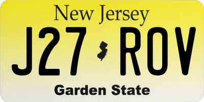 NJ license plate J27ROV