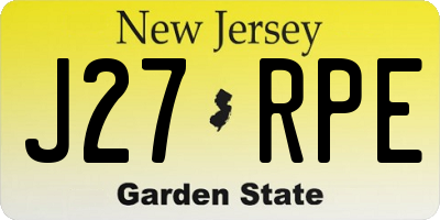 NJ license plate J27RPE