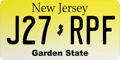 NJ license plate J27RPF