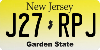 NJ license plate J27RPJ