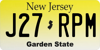 NJ license plate J27RPM