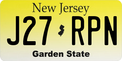 NJ license plate J27RPN