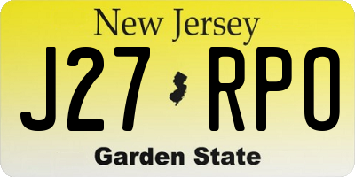 NJ license plate J27RPO
