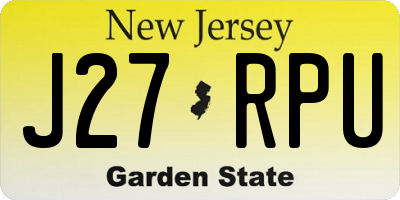 NJ license plate J27RPU