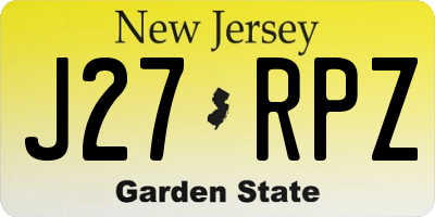 NJ license plate J27RPZ