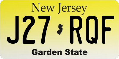 NJ license plate J27RQF