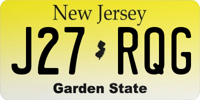 NJ license plate J27RQG