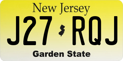 NJ license plate J27RQJ