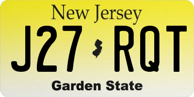 NJ license plate J27RQT