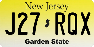 NJ license plate J27RQX