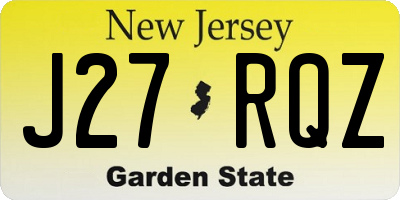 NJ license plate J27RQZ