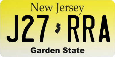 NJ license plate J27RRA