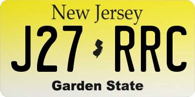 NJ license plate J27RRC