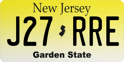 NJ license plate J27RRE