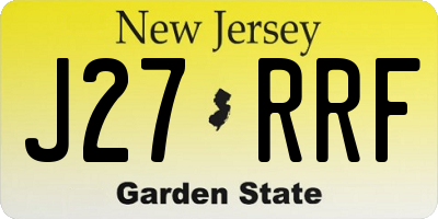NJ license plate J27RRF