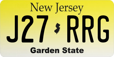 NJ license plate J27RRG