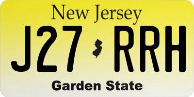 NJ license plate J27RRH