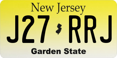 NJ license plate J27RRJ