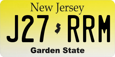 NJ license plate J27RRM