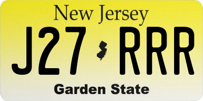 NJ license plate J27RRR