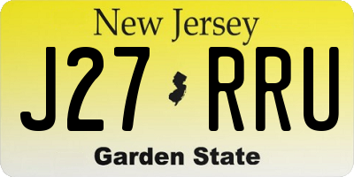 NJ license plate J27RRU