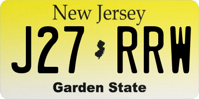NJ license plate J27RRW